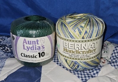 Aunt Lydia's Classic 10  & Bernat Handicrafter Crochet Thread Skeins BRAND NEW
