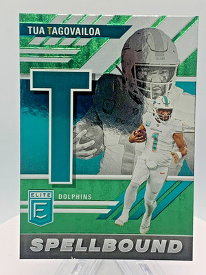 2023 Donruss Elite Football Spellbound Green Tua Tagovailoa #SB-TT1