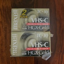 BRAND NEW--Maxell HGX-Gold TC-30 VHS-C Premium High Grade Tape Lot Of 2
