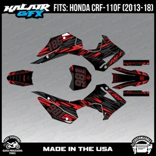Graphics Kit for Honda CRF110 (2013-2018) CRF 110 Twitch Series - Red