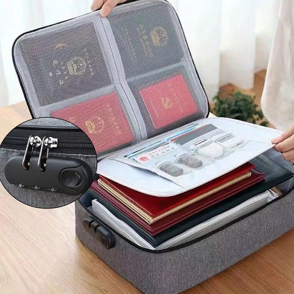 Fireproof Document Bag File Storage Boxes with Lock Fireproof Document Box