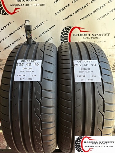 2 PNEUMATICI USATI DI OCCASIONE 225/40/19 DUNLOP ESTIVE 90% GOMME 225 40 19