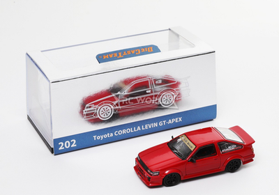 GCD 1/64 TOYOTA COROLLA LEVIN AE86 GT-APEX (RHD) Die Cast Car -RED