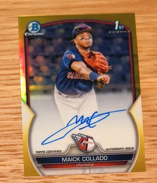 2023 Bowman Chrome #CPA-MCO 1st Yellow Refractor Auto /75 Maick Collado