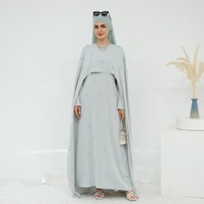 Elegant Women Long Dress Abaya Muslim Kaftan Evening Maxi Robe Turkey Party Gown