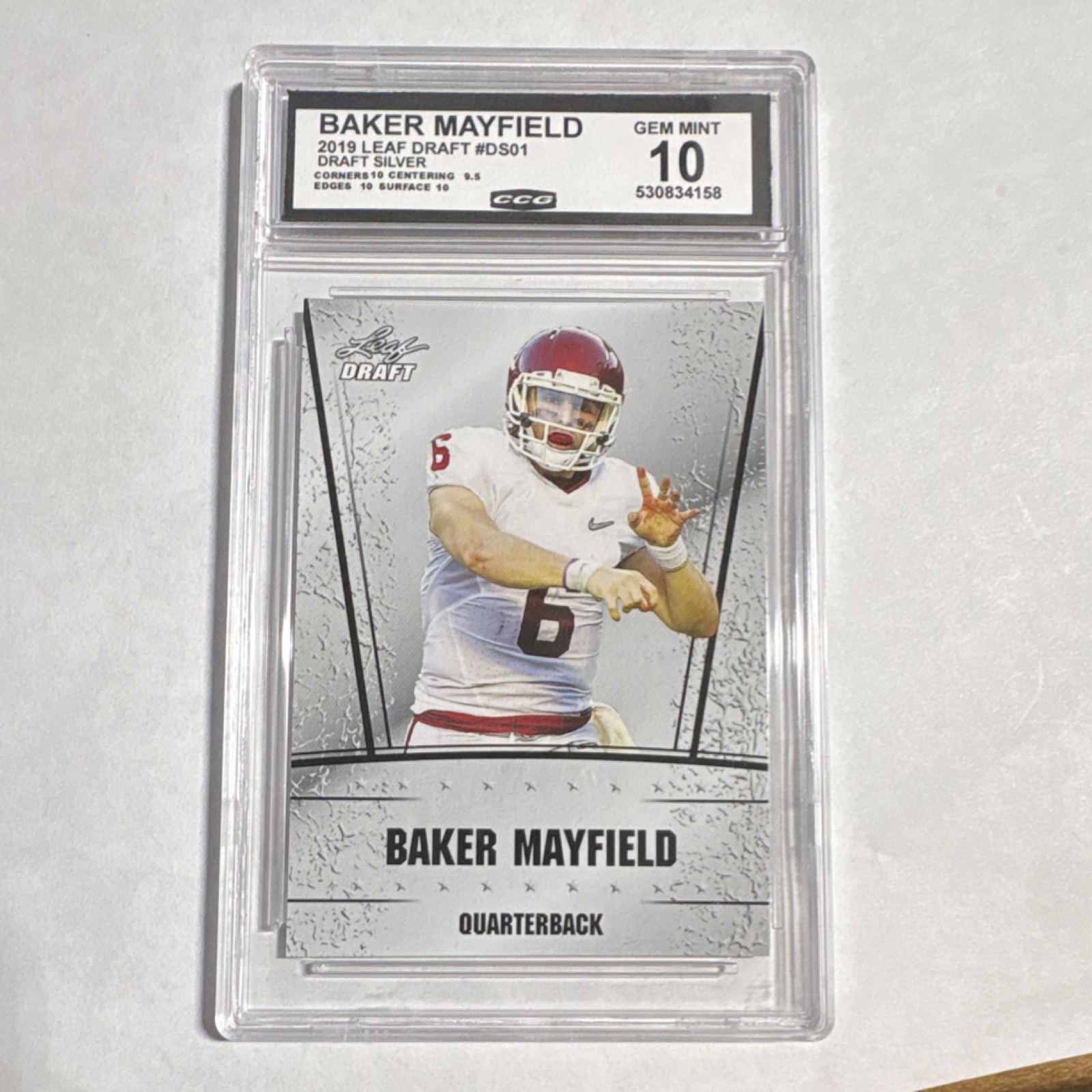 Leaf Special Release Baker Mayfield DS-01 Draft Silver CCG Gem Mint 10 Football