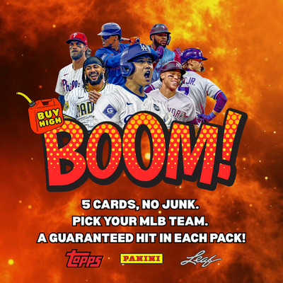  BH Boom  MLB Team Baseball Card Lot! 5 Cards - 1 Guaranteed Auto or Relic!