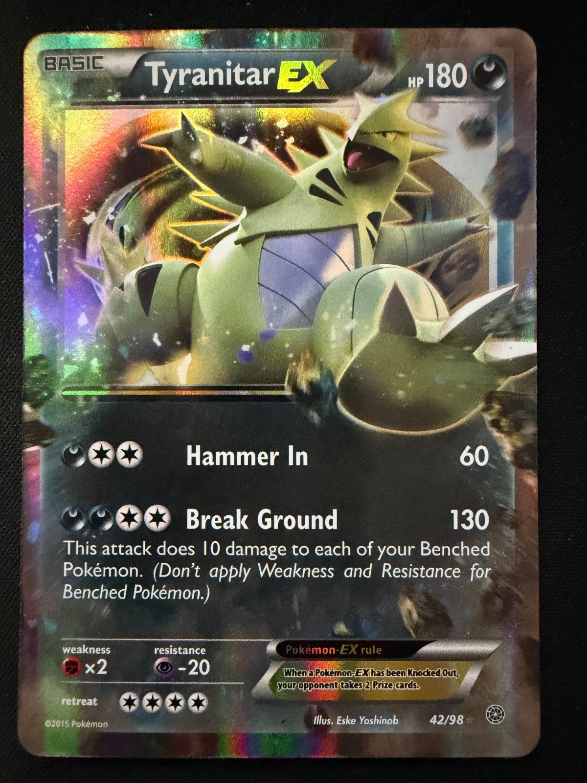 Tyranitar EX - 2015 Pokemon XY Ancient Origins Ultra Rare #42/98 NM