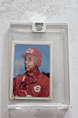 2017 Topps Archives 1987 Mini Sticker ERIC DAVIS Signature Series Auto 47/50