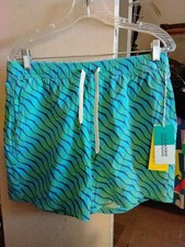 Mens Fair Harbor Bungalow Swim Trunks Size Large Green Seabay Turquoise Blue NWT