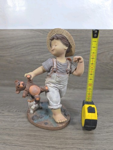 "Strolling Barefoot" ~ NADAL Studio , LLADRO ~ Boy with Dog ~ Porcelain Figurine - Picture 9 of 9