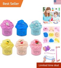 Delightful 6 Pack Scented Slime Kit for Kids - Watermelon, Unicorn,  Peach