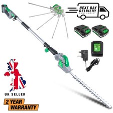 2.4m Hedge Trimmer Cordless Electric Long Reach Cutter 2 Batteries and Charger