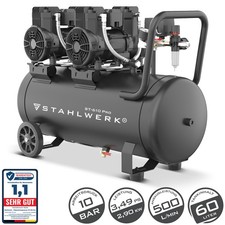 STAHLWERK Kompressor 10 bar 60 L 3,94 PS 2,9 kW 500 l/min Druckluftkompressor
