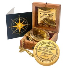 To My Son Compass Gift From Mom and Dad 2" - For Teenage Son's Graduation, ...
