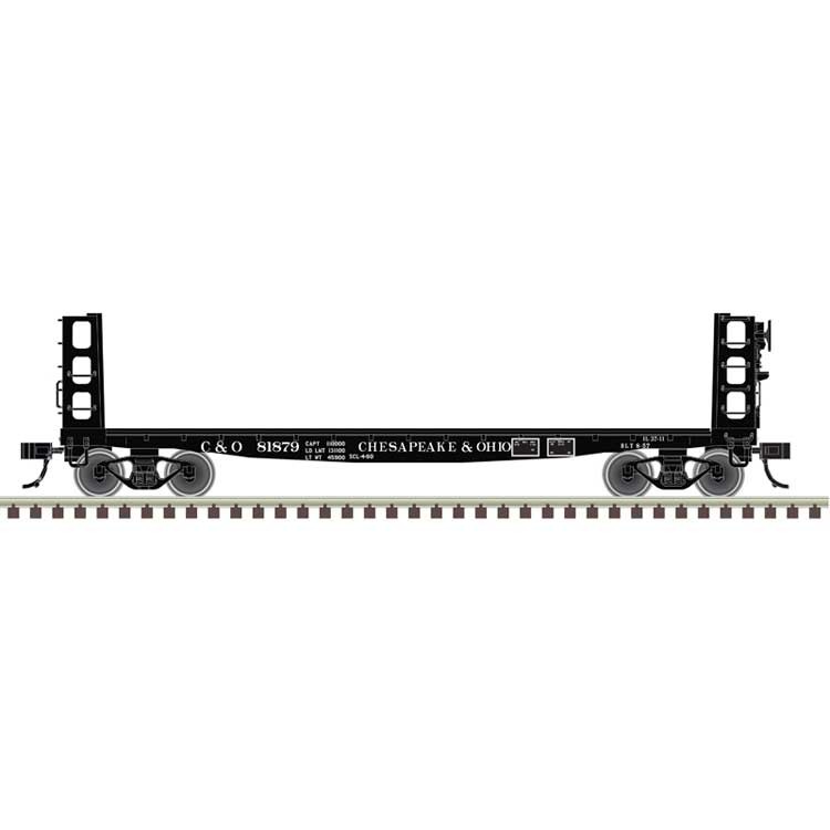 Atlas 50006945 N 42' Pulpwood Flatcar w/Load Chesapeake & Ohio #81862