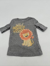 Tommy Bahama Long Sleeve Shirt Youth Boy 12M Graphic Print Logo Gray .. 23806