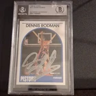 1989-90 NBA Hoops Dennis Rodman Autographed Beckett Pistons Card #211