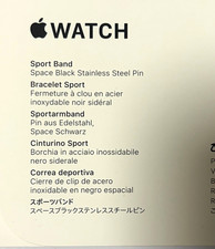 Apple Watch Sport Band Strap Black Fluoroelastomer Space Black Steel Pin