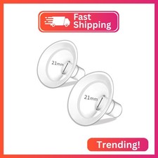 PumpMom-us 21mm Soft Rim Flanges Compatible with Medela Breast Pump PersonalFit,