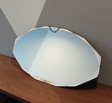 Vintage Frameless Art Deco Style Fancy Bevelled Glass Mirror