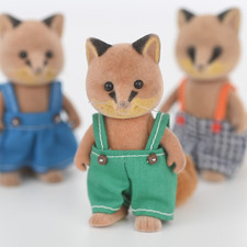 Sylvanian Renard Fox figures. Baden Mikaela, Brother sister Calico Critters