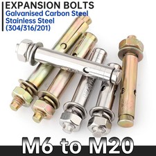 SLEEVE ANCHOR FIXINGS LOOSE NUT TYPE FO MASONRY,BRICK,CONCRETE,STONE, M6 TO M20