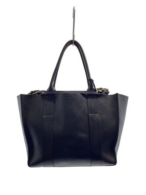 MUUN Leather Tote Bag with Tag, Includes Inner Knit Bag, Black