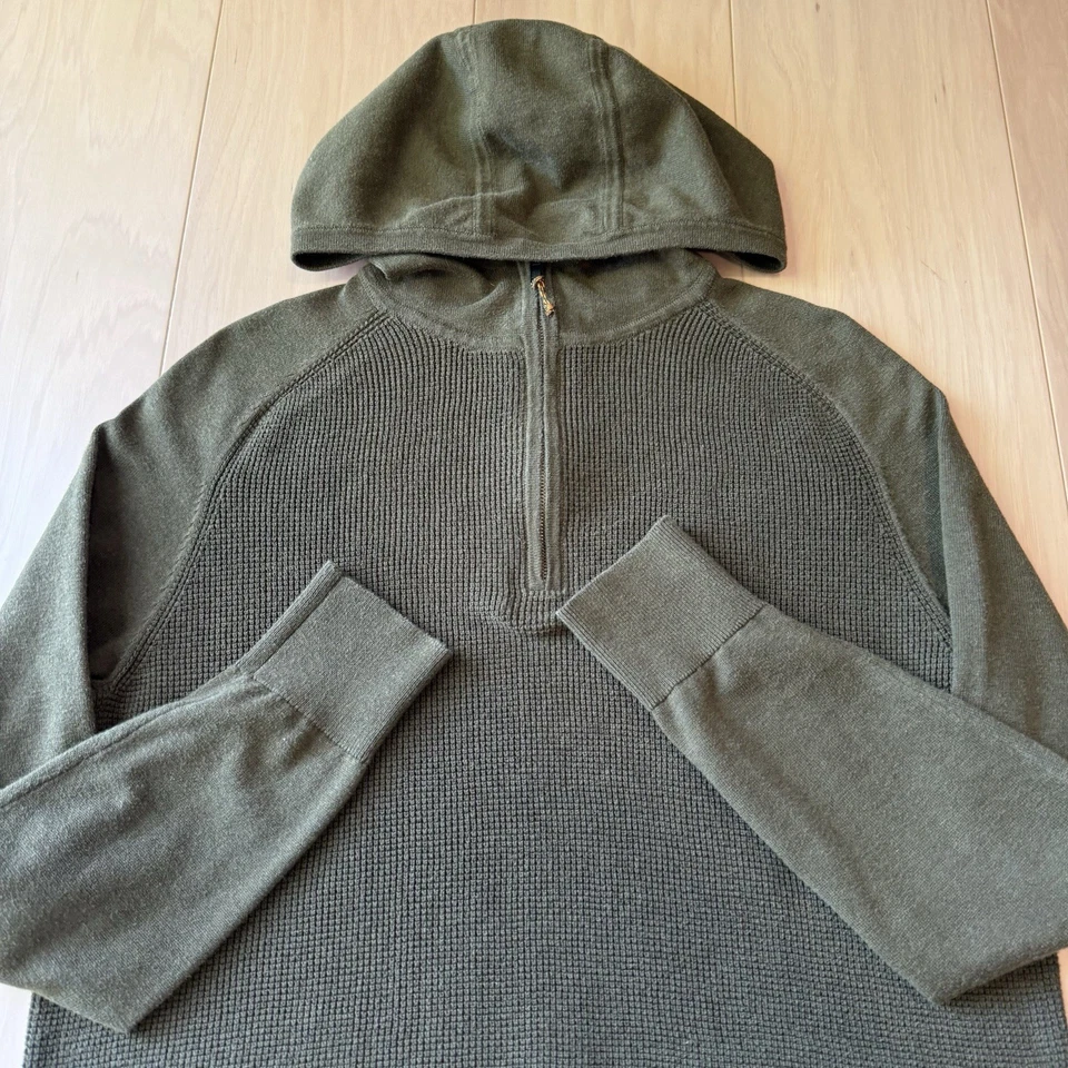 Patagonia Yewcrag Sudadera con Capucha Mediana Oliva Oscura 1/4 Cremallera Chaqueta Tejida con Capucha Prendas Exteriores Foto 4 de 4