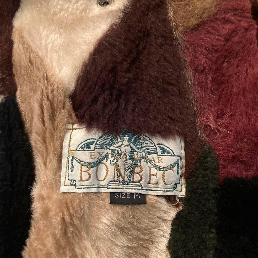 BONBEC Patchwork Shearling Sheepskin Jacket M Bro… - image 7