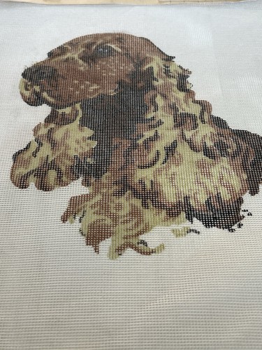 Vintage Brunswick needlepoint canvas Golden Cocker Spaniel New - Picture 10 of 11
