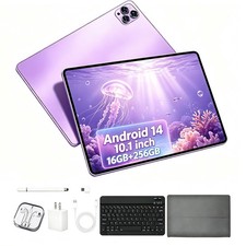 10.1 inch Tablet PAD Android 14/13 16GB 256GB Octa-Core WiFi 5 Bundle Keyboard