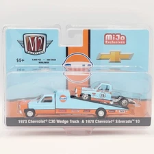 M2 Machines '73 Chevrolet C30 Wedge w/ '78 Chevy Silverado - 1:64, Gulf Oil