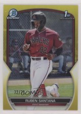 2023 Bowman Chrome Prospects Yellow Refractor 72/75 Ruben Santana #BCP-42 11oh