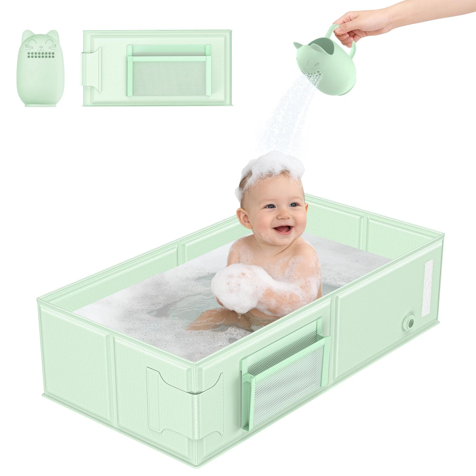 Baby Bathtub Green, Converts Shower to Tub, Foldable Toddler Tub with Rinse C...
Opens in a new wind