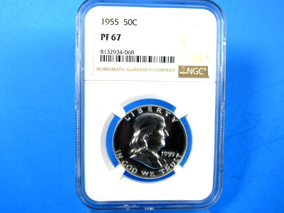 1955 to 1963 P, 9-Coin Set, Franklin Half Dollars NGC Pf 67, Very Nice #3 - Image 4 of 4