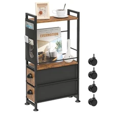 Small Narrow Side End Table with Drawer for Spaces Slim Nightstand Bedside Sofa