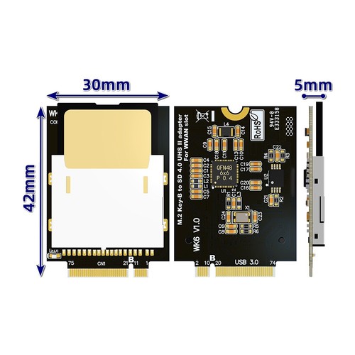 Carte convertisseur clé M.2 B vers 4.0 support SD4.0 UHS-II ordinateur portable9379 - Photo 7/7