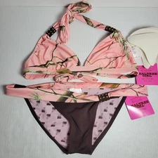 Realtree Girl Pink Brown Camo Bikini Camouflage Swimwear NWT Size Large