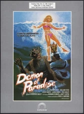 DEMON OF PARADISE - Original 1987 Trade AD / screening promo _ Leslie Huntly