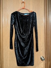 Simply Vera Wang Crushed Velvet Black Dress Size Small