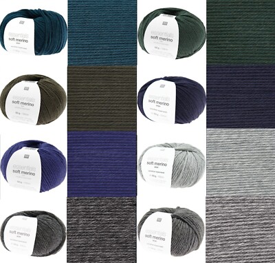RICO DESIGN ESSENTIALS SOFT MERINO aran 50G 100M stricken Trachten