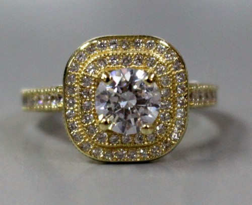 NACHLASS 10K GOLD SOLITÄR CLUSTER CZ DAMEN RING - Bild 2 von 8
