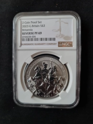 2023 NGC PF69 REVERSE PROOF 1OZ SILVER BRITANNIA COIN