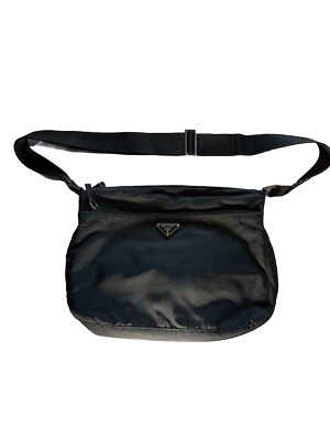Authen. Prada Milano Shoulder Crossbody Black Nylon Unisex