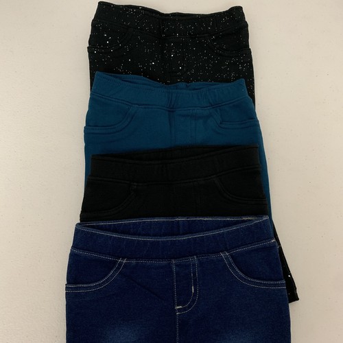 Menge 4 Jumping Bean All Day Play Jeggings 12 Monate schwarz blau Glitzer türkis - Bild 4 von 9
