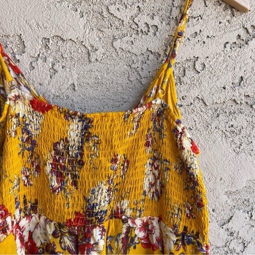 Buckle Lily White Women’s Yellow Red Floral Tie Front Cami Tank Top Size Medium - Picture 5 of 7
