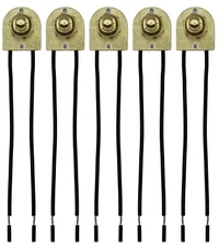 5 Pack of Metal Push On/Off Switches, single circuit, 3A-120V, 6" Stripped Wires
