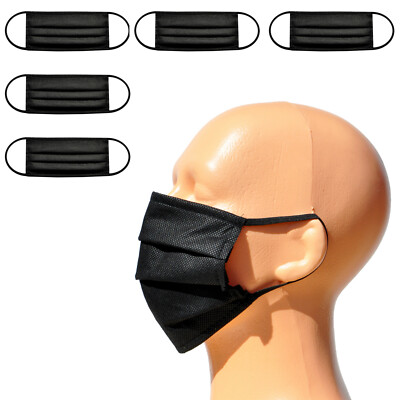 5 Stück Mund-Nasen-Masken Gesichtsmaske Waschbar Weiß Schwarz Polypropylen M07