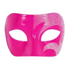 Mystic Holographic Glitter  Pink Venetian Masquerade Mask  WEDDING PROM PARTY